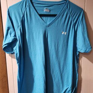 Under Armour HeatGear Short Sleeve V-Neck Tee – Women’s XL – Bright Blue
